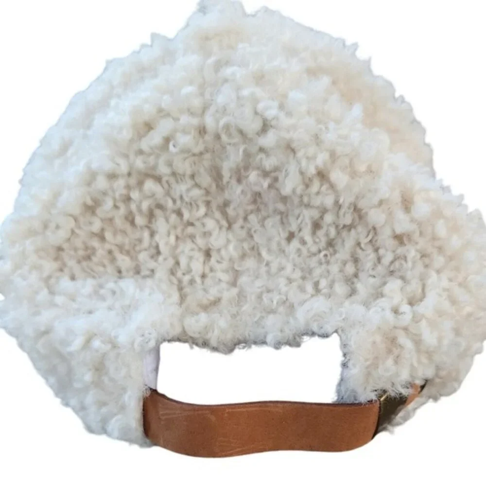 Love and Lore Cream Sherpa Baseball Cap Adjustable Strap‎ Back Hat